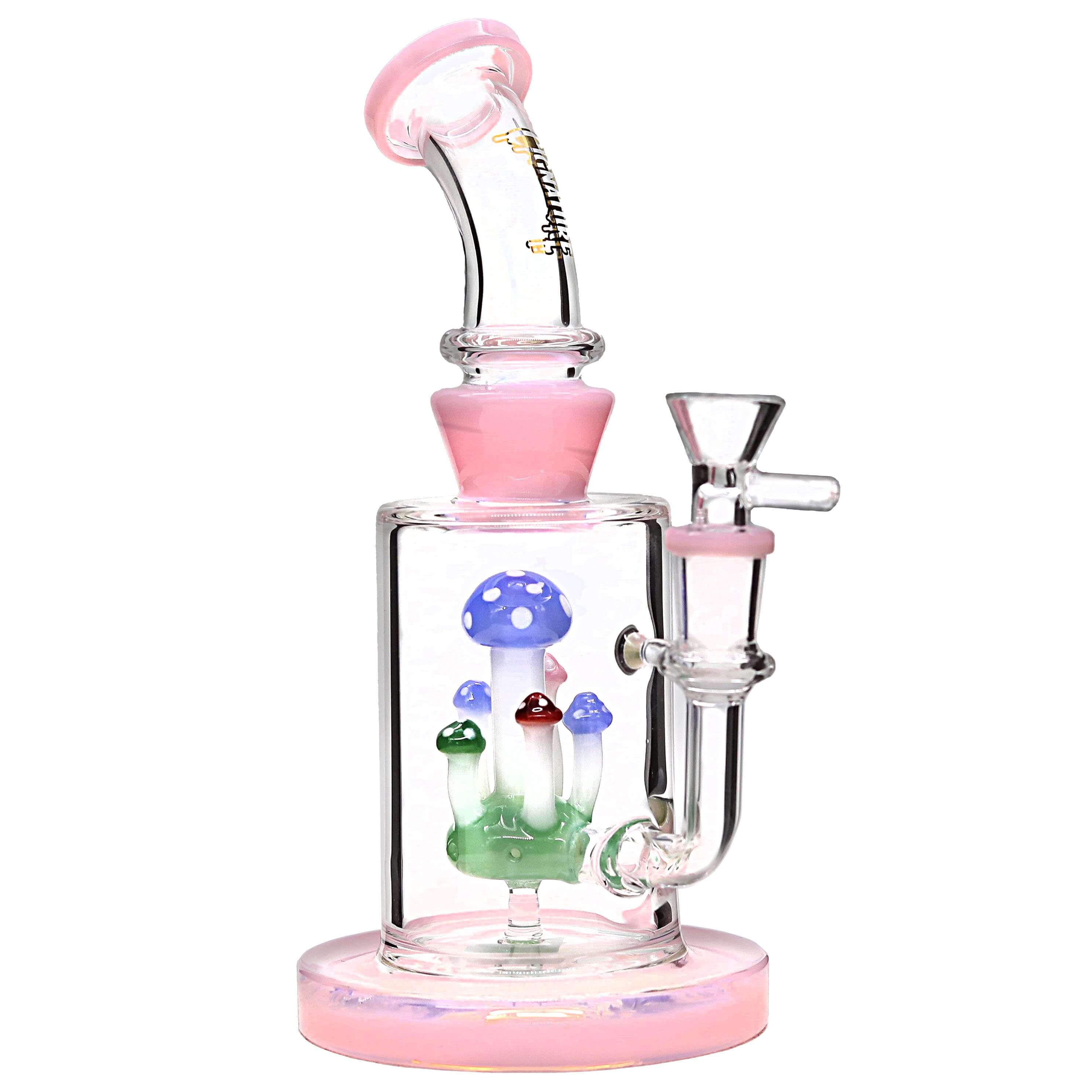 Cignature Slyme Color With Bent Neck Mushroom Perc Straight Waterpipe (H4196) | 9 inch | Assorted Colors product image